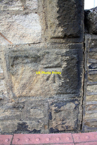 Photo 6"x4" Benchmark on #75 Keighley Road Skipton c2013