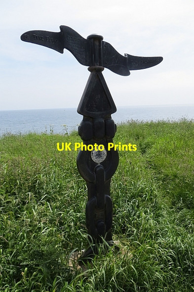 Photo 6"x4" Millennium milepost, Whitburn South Bents c2013