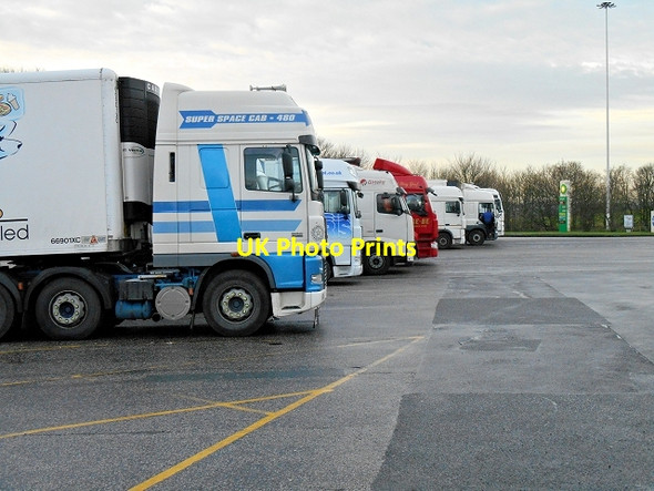 Photo 6"x4" Lorry Park, Birch Service Area Birch\/SD8507 c2013
