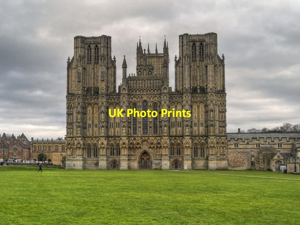 Photo 6"x4" Wells Cathedral, West Front Wells c2013