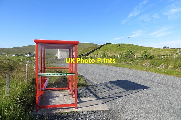 Photo 6"x4" Bus shelter, Quarff Easter Quarff c2013