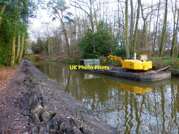 Photo 6"x4" Dredger on canal west of Baseley's Bridge Winchfield c2013