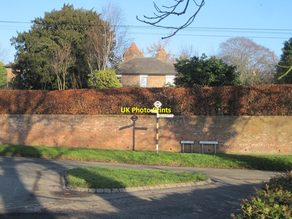 Photo 6"x4" Whixley village crossroads and old-fashioned signpost Whixley c2013