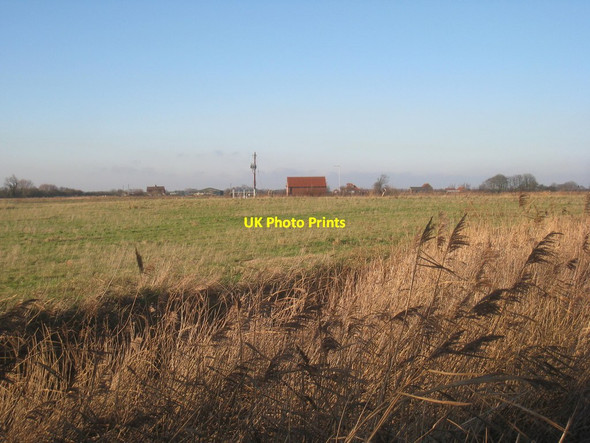 Photo 6"x4" Reed filled dyke and pumping station South Somercotes c2013