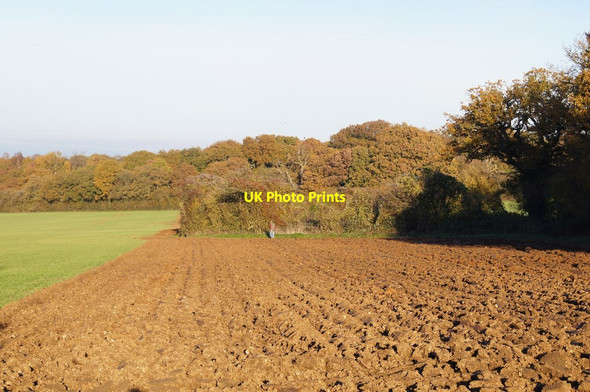 Photo 6"x4" Ploughed field corner - Breach Farm Pardown c2013
