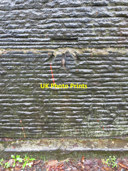 Photo 6"x4" Bench mark on Higher Lane railway bridge, Fazakerley Fazakerley c2013