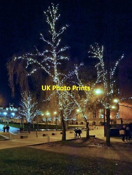 Photo 6"x4" Christmas Lights in Cathedral Gardens Manchester c2013