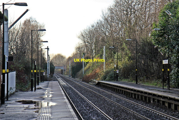 Photo 6"x4" End of platforms, Eccleston Park railway station Prescot c2013