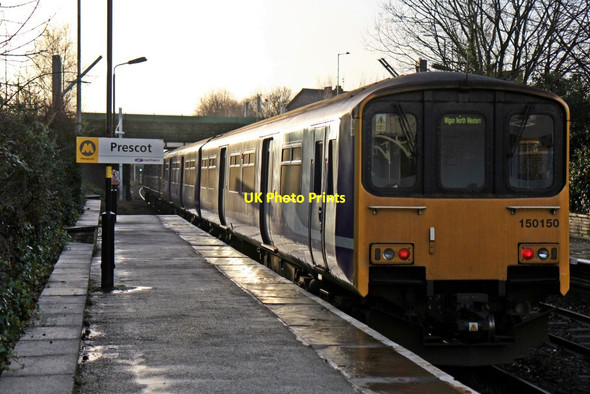 Photo 6"x4" Northern Rail Class 150, 150150, Prescot railway station Prescot c2013