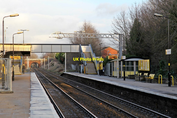 Photo 6"x4" Footbridge and platform, Prescot railway station Prescot c2013