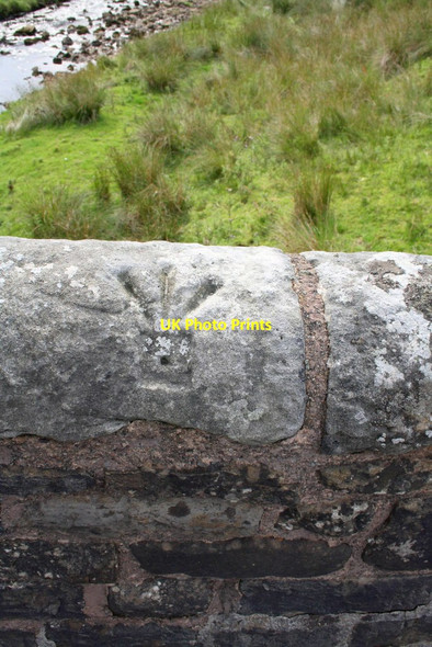 Photo 6"x4" Benchmark on Clough Bridge, west of the west bank of the river Garsdale Head c2013
