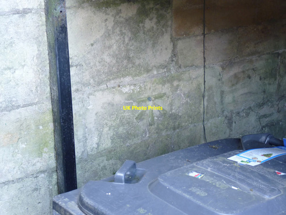 Photo 6"x4" Bench mark with bolt, Womersley Church Womersley c2013