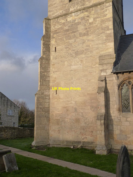 Photo 6"x4" Kirk Smeaton church tower - detail Kirk Smeaton c2013