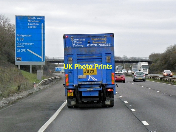 Photo 6"x4" Southbound M5 approaching Junction 23 Down End c2013