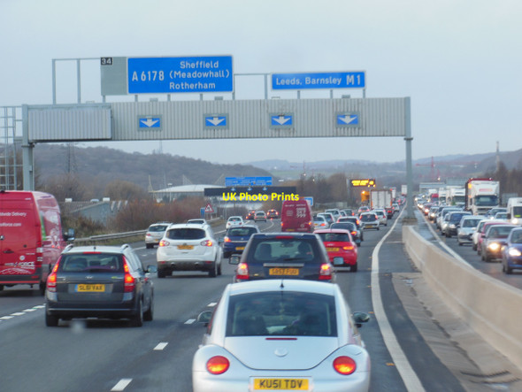 Photo 6"x4" M1 northbound at Junction 34 Hill Top\/SK3992 c2013