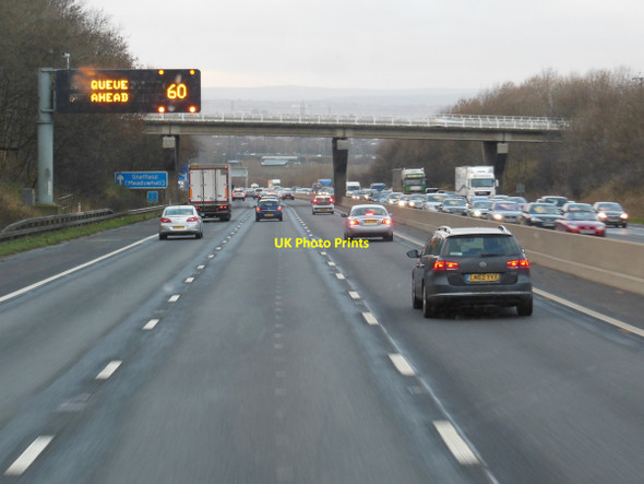 Photo 6"x4" M1 northbound towards junction 33 Guilthwaite c2013
