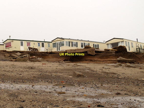 Photo 6"x4" Storm damaged caravans at Kilnsea Kilnsea c2014