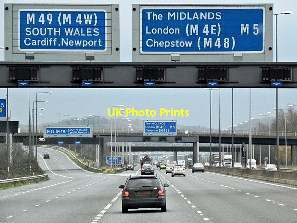 Photo 6"x4" Northbound M5 at Junction 18A (for M49) Lawrence Weston c2013