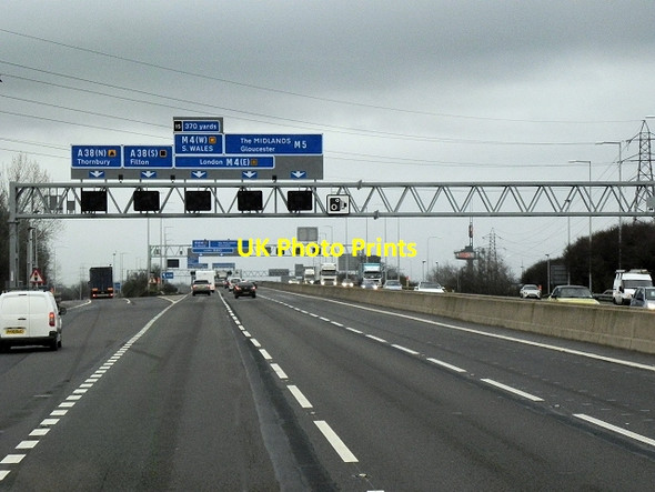 Photo 6"x4" Northbound M5, Exit at Junction 16 Almondsbury c2013