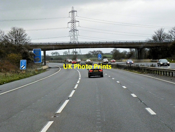 Photo 6"x4" Northbound M5, Hortham Lane Bridge Gaunt's Earthcott c2013