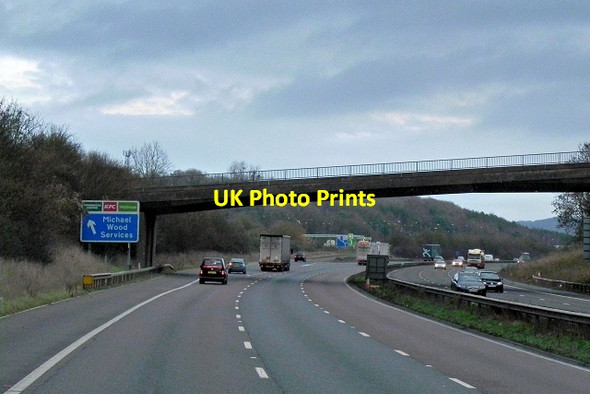 Photo 6"x4" Northbound M5, Damery Lane Bridge Damery c2013