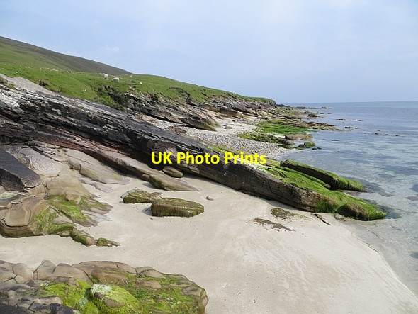 Photo 6"x4" Beach, Noss Sound Gunnista c2013
