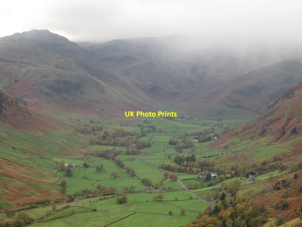 Photo 6"x4" Looking into Great Langdale from Swinescar Pike Chapel Stile c2013