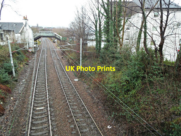 Photo 6"x4" Railway line approaching Gourock railway station Gourock c2013
