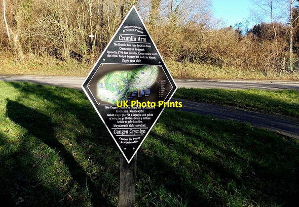 Photo 6"x4" Canal information lozenge alongside Darran Road, Risca Risca c2014