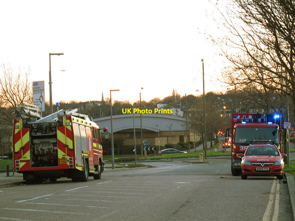 Photo 6"x4" Fire engines on Peartree Way Greenwich\/TQ3977 c2014