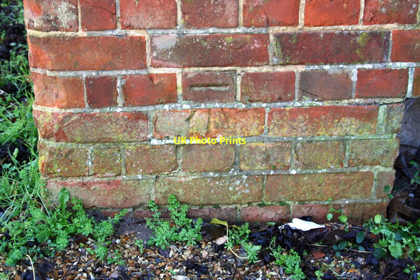 Photo 6"x4" Benchmark on brick building, St Pauls Mews Great Lea Common c2014
