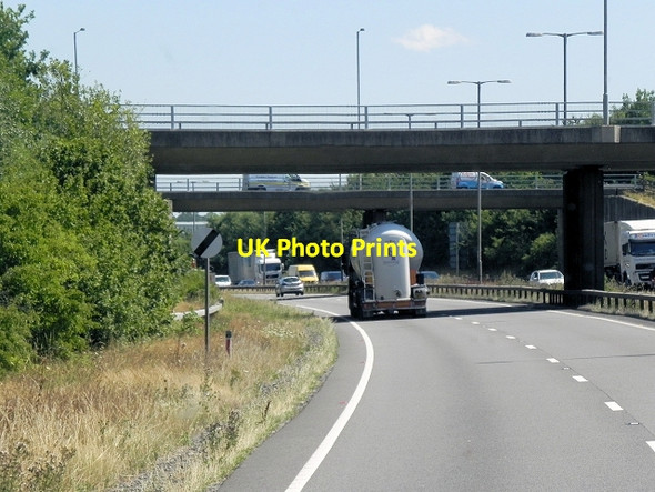 Photo 6"x4" Eastbound A14, Bridges at Junction 9 Burton Latimer c2013