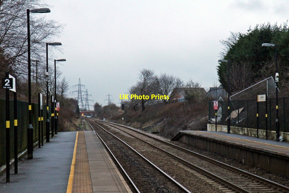 Photo 6"x4" Towards Liverpool, Lea Green railway station Marshall's Cross c2014