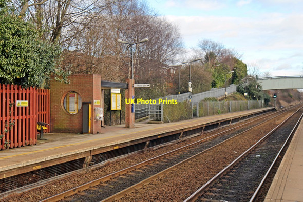 Photo 6"x4" Manchester-bound platform, Whiston railway station Prescot c2014