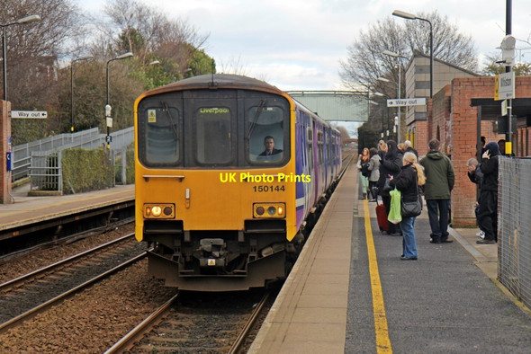 Photo 6"x4" Northern Rail Class 150, 150144, Whiston railway station Prescot c2014