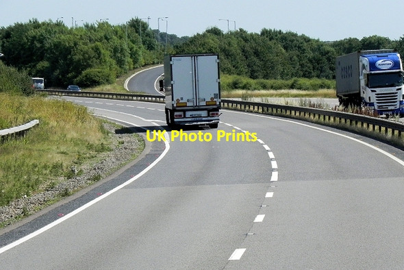 Photo 6"x4" Eastbound A14 approaching Junction 12 Thrapston c2013