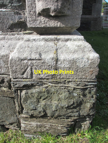 Photo 6"x4" Bench mark on Capel Dwyran Dwyran c2013