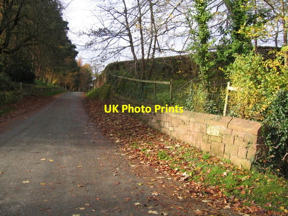 Photo 6"x4" The road down to Eccleston Ferry, a stone wall and a bench mark Eccleston\/SJ4062 c2008