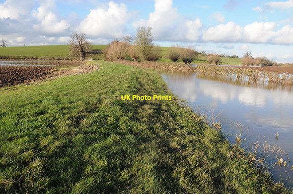 Photo 6"x4" Flood bank near Lower Lode Tewkesbury c2014