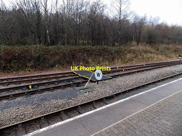 Photo 6"x4" Yellow-edged half a level crossing at Rhymney railway station Rhymney\/Rhymni c2014