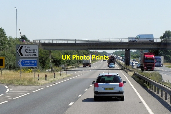 Photo 6"x4" Eastbound A14, Exit to Cambridge Services Boxworth c2013