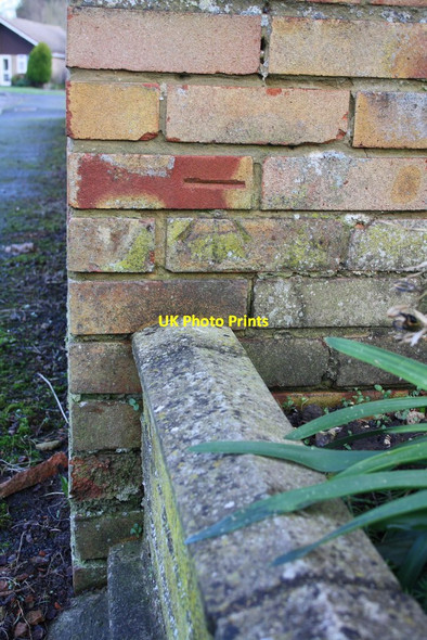 Photo 6"x4" Benchmark on wall of Greenfield Crescent Wallingford c2014