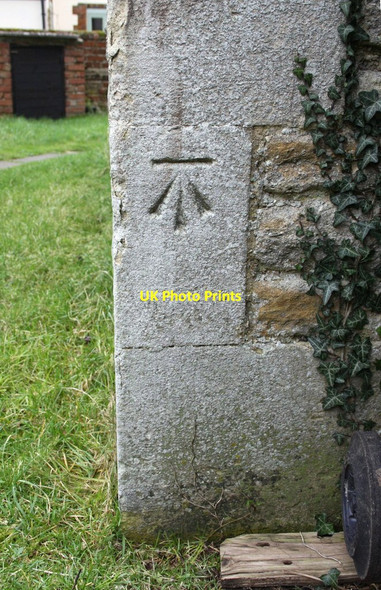 Photo 6"x4" Benchmark on St Leonard's Church Wallingford c2014