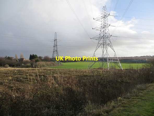 Photo 6"x4" Power lines, Meadowmill Tranent c2014