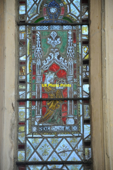 Photo 6"x4" Stained glass window, Deerhurst church Deerhurst c2014 P1