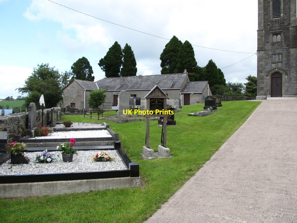 Photo 6"x4" Parish Hall and part of the Protestant graveyard at Knockbride Drumeague c2013