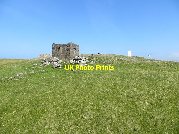 Photo 6"x4" Triangulation pillar, Esha Ness West Heogaland c2013