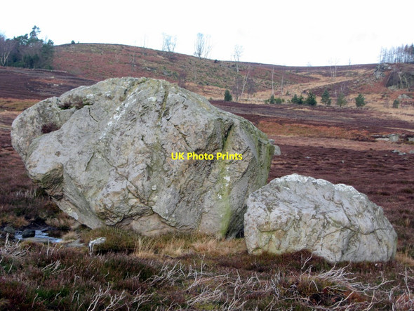 Photo 6"x4" Boulders on moorland above Rothbury Rothbury c2014