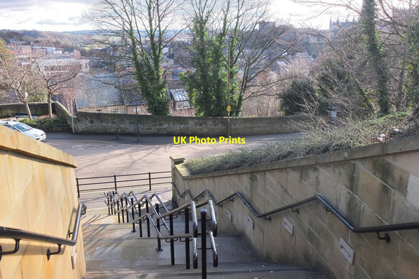 Photo 6"x4" Steps down from Durham Railway Station Durham c2014