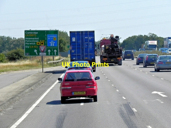 Photo 6"x4" Eastbound A14 Approaching Junction 31 Dry Drayton c2013